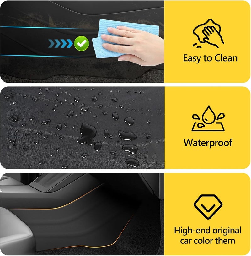 tslmodely 2024 2025 Tesla Model 3 Highland Center Console Anti Kick Mats 2PCS Dustproof Scratch Resistant TPE Seat Side Protector Cover Interior Accessories Leather Pad Lower Anti Kick Pads (Model 3 Highland) - Image 5